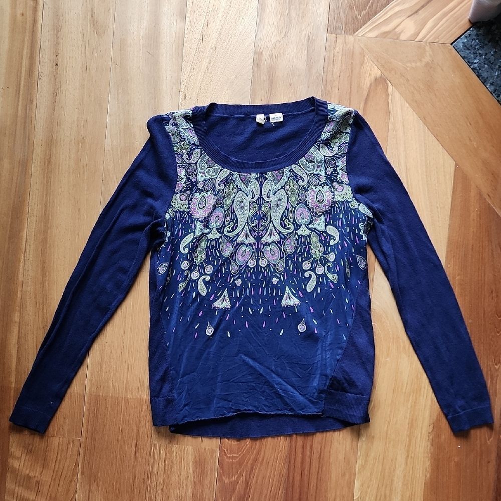 Moth Deep Blue Knit Top - Size Women's Medium